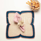 Square Flower Placemats Blue and Pink