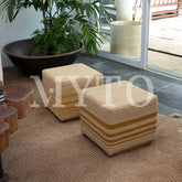 Cañaflech Pouff 43x43x38 cms Honey and Natural