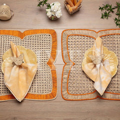 Square Flower Placemat Orange