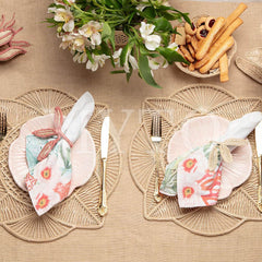 Three Leaf Napkin Ring Pink