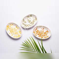 SM Oval Platter FERN Sunflower